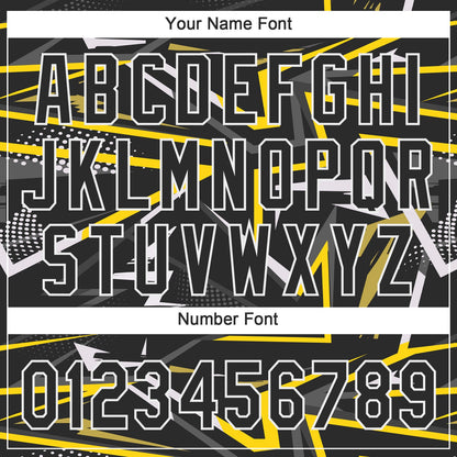 Custom Black Black-Gold 3D Pattern Design Authentic Baseball Jersey - Sky-Custom