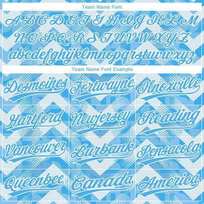 Custom Light Blue Light Blue-White 3D Pattern Design Authentic Baseball Jersey - Sky-Custom