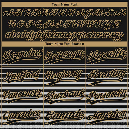 Custom Black Black Old Gold-Gray 3D Pattern Design Authentic Baseball Jersey - Sky-Custom
