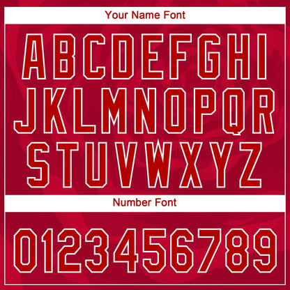 Custom Red Red-White 3D Pattern Design Authentic Baseball Jersey - Sky-Custom