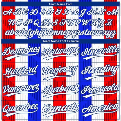 Custom White White Royal-Red 3D Pattern Design Authentic Baseball Jersey - Sky-Custom