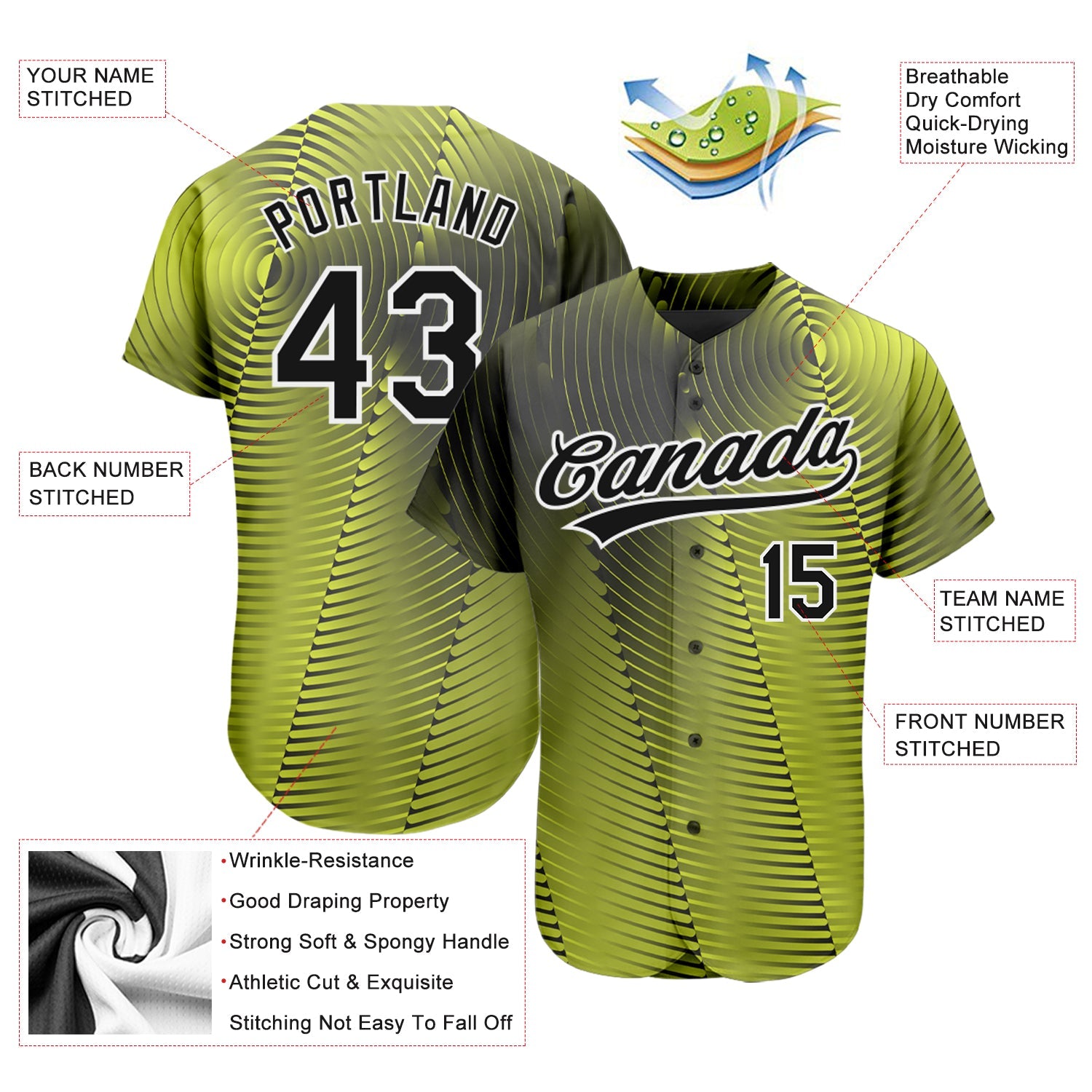 Custom Gold Black-White 3D Pattern Design Authentic Baseball Jersey - Sky-Custom