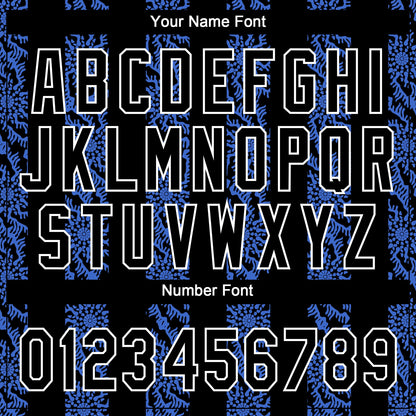 Custom Royal Black-White 3D Pattern Design Authentic Baseball Jersey - Sky-Custom