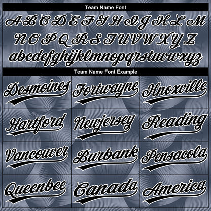 Custom Steel Gray Black-White 3D Pattern Design Authentic Baseball Jersey - Sky-Custom