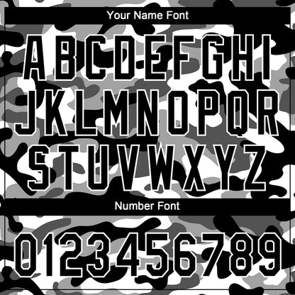 Custom Black Black-Camo 3D Pattern Design Authentic Baseball Jersey - Sky-Custom