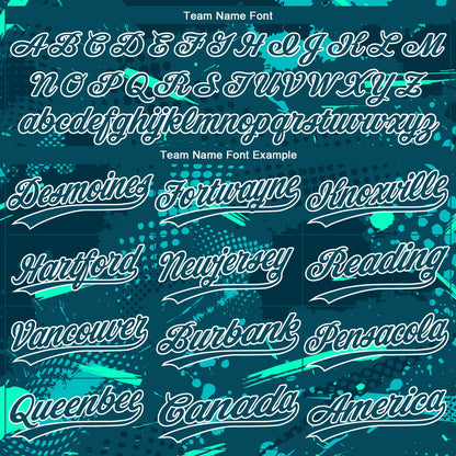 Custom Green Green-Aqua 3D Pattern Design Authentic Baseball Jersey - Sky-Custom