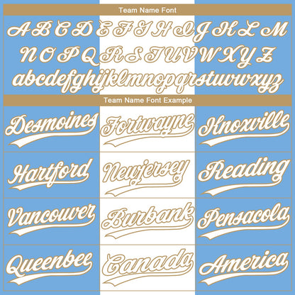Custom Light Blue White-Old Gold 3D Argentinian Flag Authentic Baseball Jersey - Sky-Custom