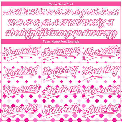 Custom White White-Pink 3D Pattern Design Authentic Baseball Jersey - Sky-Custom