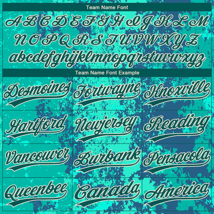 Custom Teal Midnight Green-Cream 3D Pattern Design Authentic Baseball Jersey - Sky-Custom