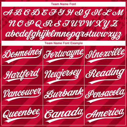 Custom Red White 3D Pattern Design Authentic Baseball Jersey - Sky-Custom