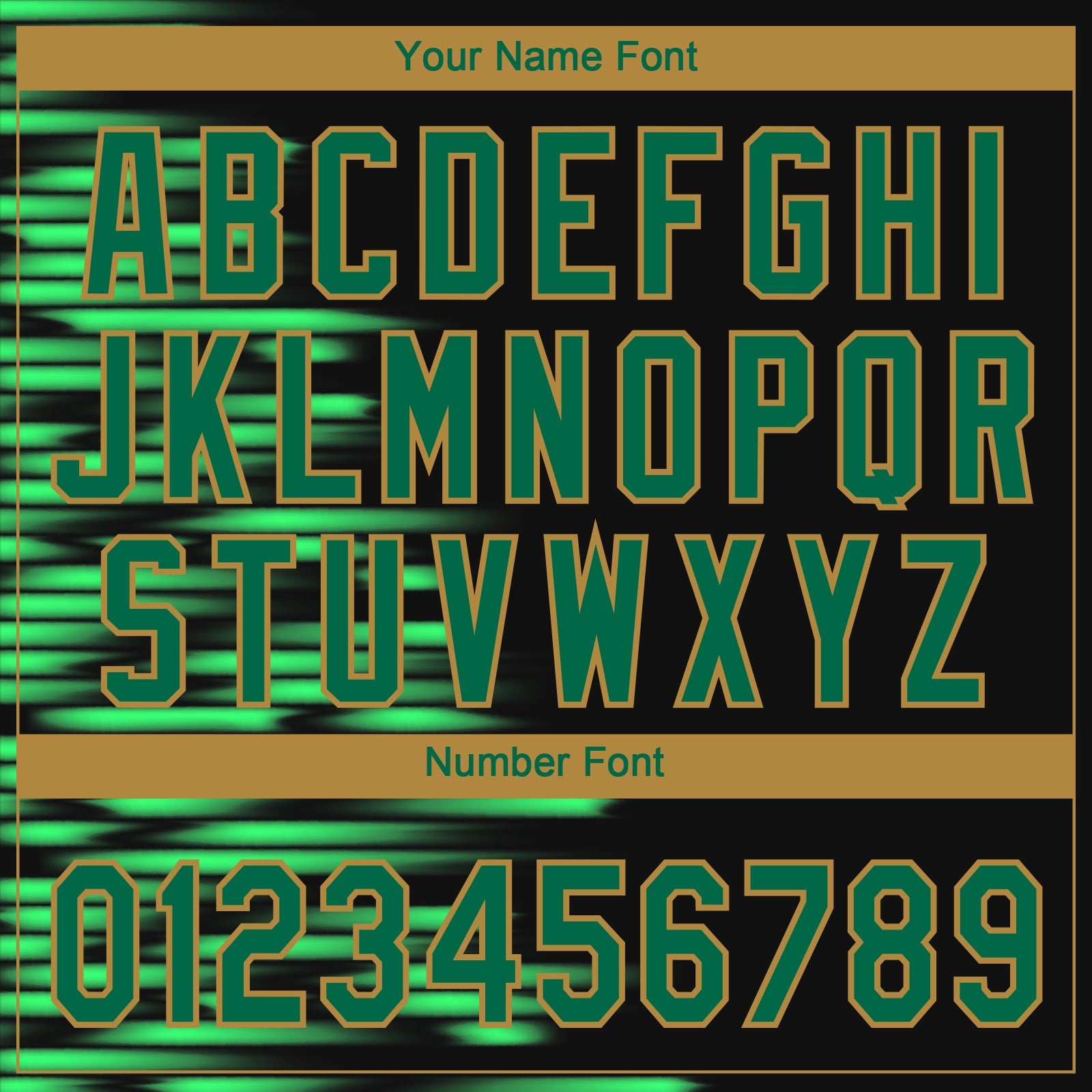 Custom Black Kelly Green-Old Gold 3D Pattern Design Authentic Baseball Jersey - Sky-Custom