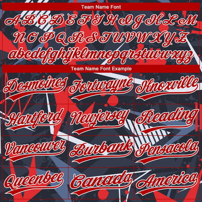 Custom Black Red-White 3D Pattern Design Authentic Baseball Jersey - Sky-Custom
