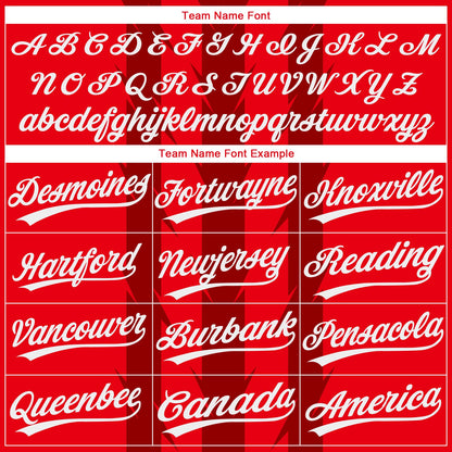 Custom Red White 3D Pattern Design Authentic Baseball Jersey - Sky-Custom