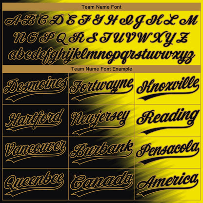 Custom Gold Black-Old Gold 3D Pattern Design Authentic Baseball Jersey - Sky-Custom