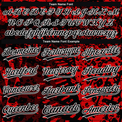 Custom Red Black-White 3D Pattern Design Authentic Baseball Jersey - Sky-Custom