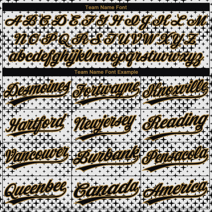 Custom White Black-Old Gold 3D Pattern Design Authentic Baseball Jersey - Sky-Custom