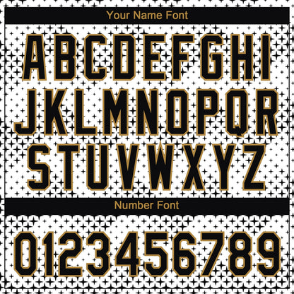 Custom White Black-Old Gold 3D Pattern Design Authentic Baseball Jersey - Sky-Custom