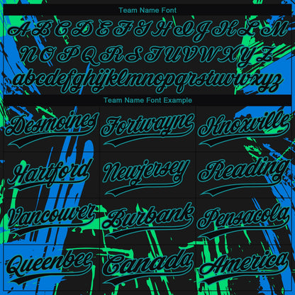 Custom Black Black Teal-Light Blue 3D Pattern Design Authentic Baseball Jersey - Sky-Custom