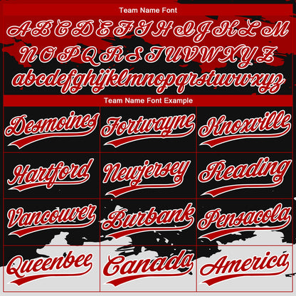 Custom Black Black-Red 3D Pattern Design Authentic Baseball Jersey - Sky-Custom
