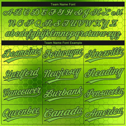 Custom Neon Green Neon Green-Black 3D Pattern Design Authentic Baseball Jersey - Sky-Custom
