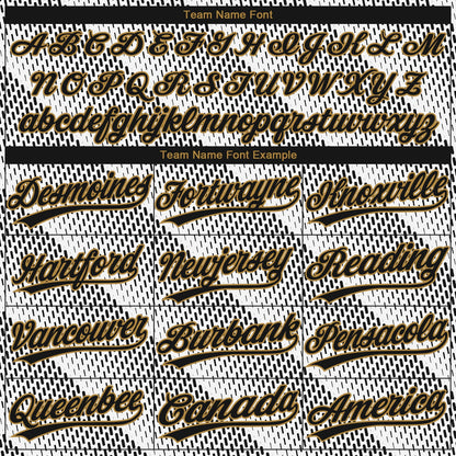 Custom White Black-Old Gold 3D Pattern Design Authentic Baseball Jersey - Sky-Custom