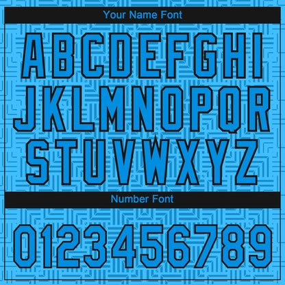 Custom Blue Blue-Black 3D Pattern Design Authentic Baseball Jersey - Sky-Custom