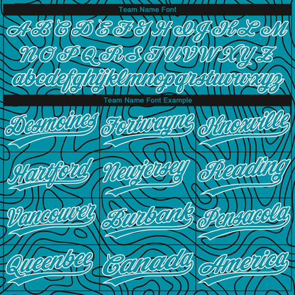 Custom Teal Teal-Black 3D Pattern Design Authentic Baseball Jersey - Sky-Custom