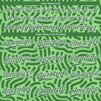 Custom Neon Green Kelly Green-White 3D Pattern Design Authentic Baseball Jersey - Sky-Custom