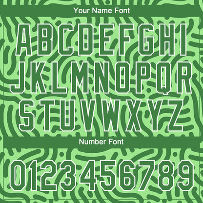 Custom Neon Green Kelly Green-White 3D Pattern Design Authentic Baseball Jersey - Sky-Custom