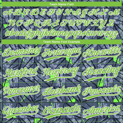 Custom Gray Neon Green-Black 3D Pattern Design Authentic Baseball Jersey - Sky-Custom