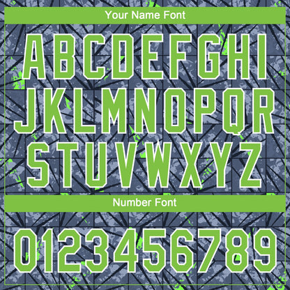 Custom Gray Neon Green-Black 3D Pattern Design Authentic Baseball Jersey - Sky-Custom