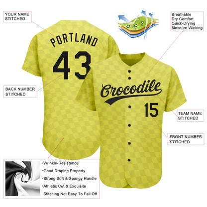 Custom Gold Black 3D Pattern Design Authentic Baseball Jersey - Sky-Custom