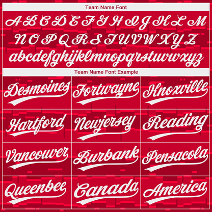 Custom Red White 3D Pattern Design Authentic Baseball Jersey - Sky-Custom