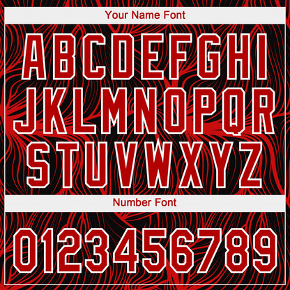 Custom Black Red-White 3D Pattern Design Authentic Baseball Jersey - Sky-Custom
