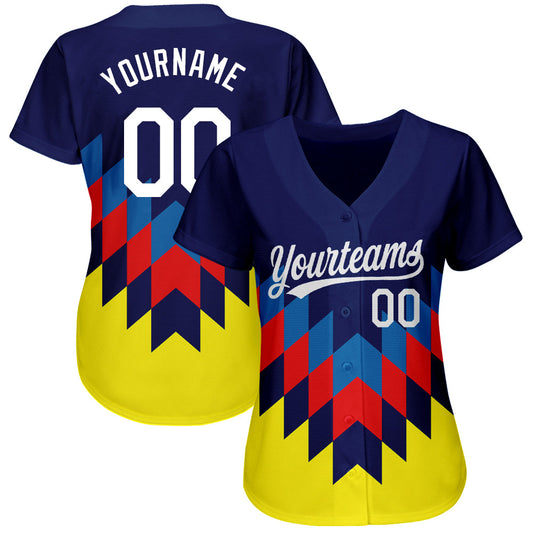 Custom Figure White-Gold 3D Pattern Design Authentic Baseball Jersey - Sky-Custom
