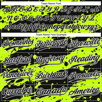 Custom Neon Green Black-White 3D Pattern Design Authentic Baseball Jersey - Sky-Custom
