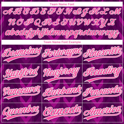 Custom Purple Pink-White 3D Pattern Design Authentic Baseball Jersey - Sky-Custom