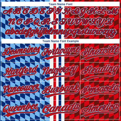 Custom Figure Red-Royal 3D Pattern Design Authentic Baseball Jersey - Sky-Custom
