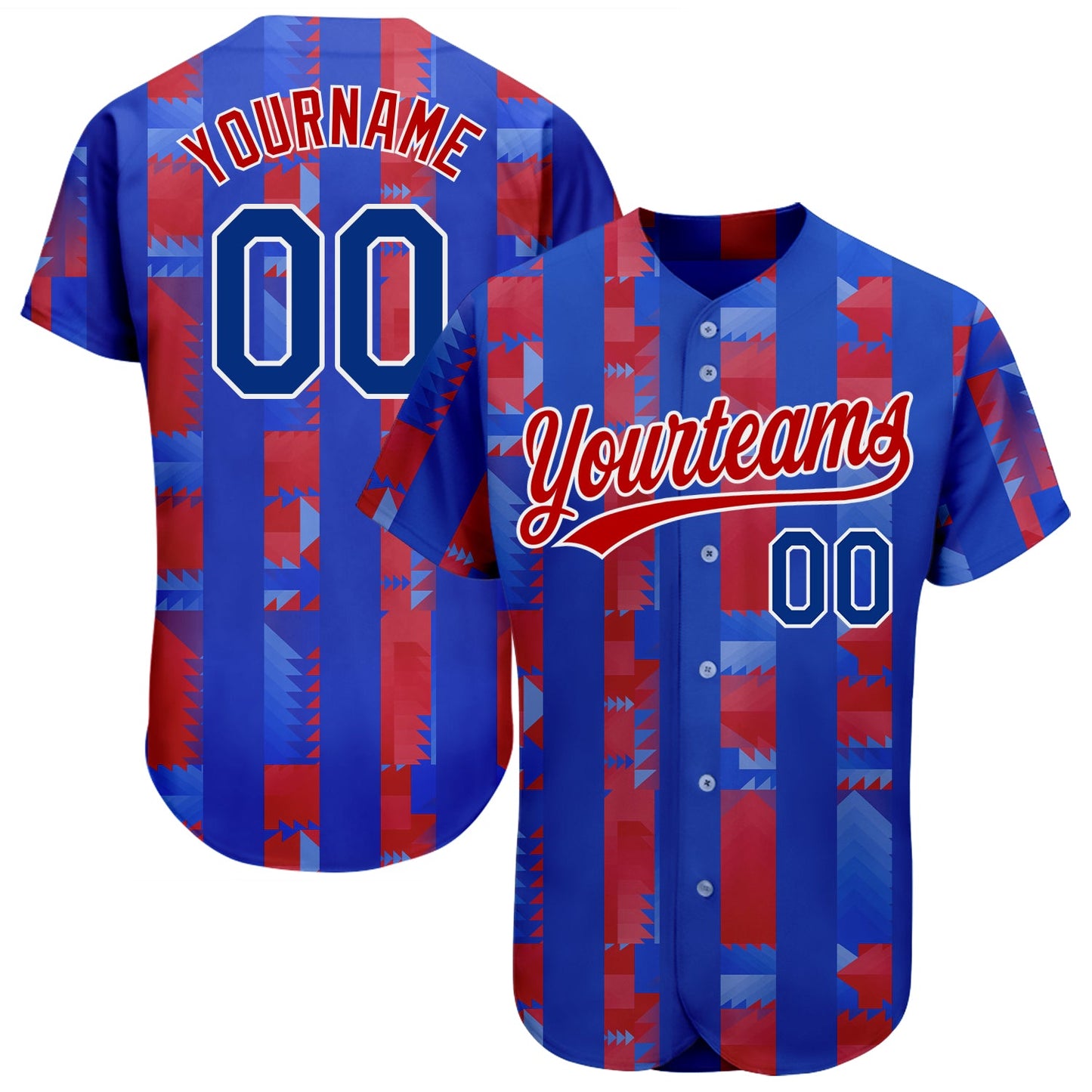 Custom Royal Royal-Red 3D Pattern Design Authentic Baseball Jersey - Sky-Custom