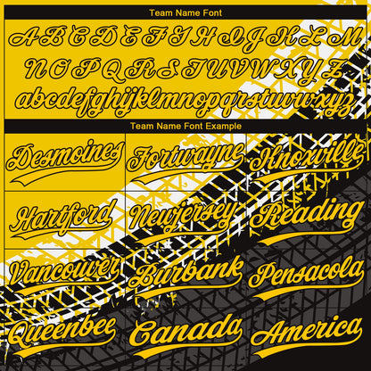 Custom Gold Gold-Black 3D Pattern Design Authentic Baseball Jersey - Sky-Custom