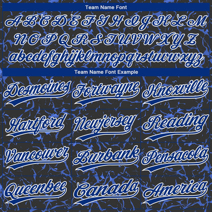 Custom Black Royal-White 3D Pattern Design Authentic Baseball Jersey - Sky-Custom