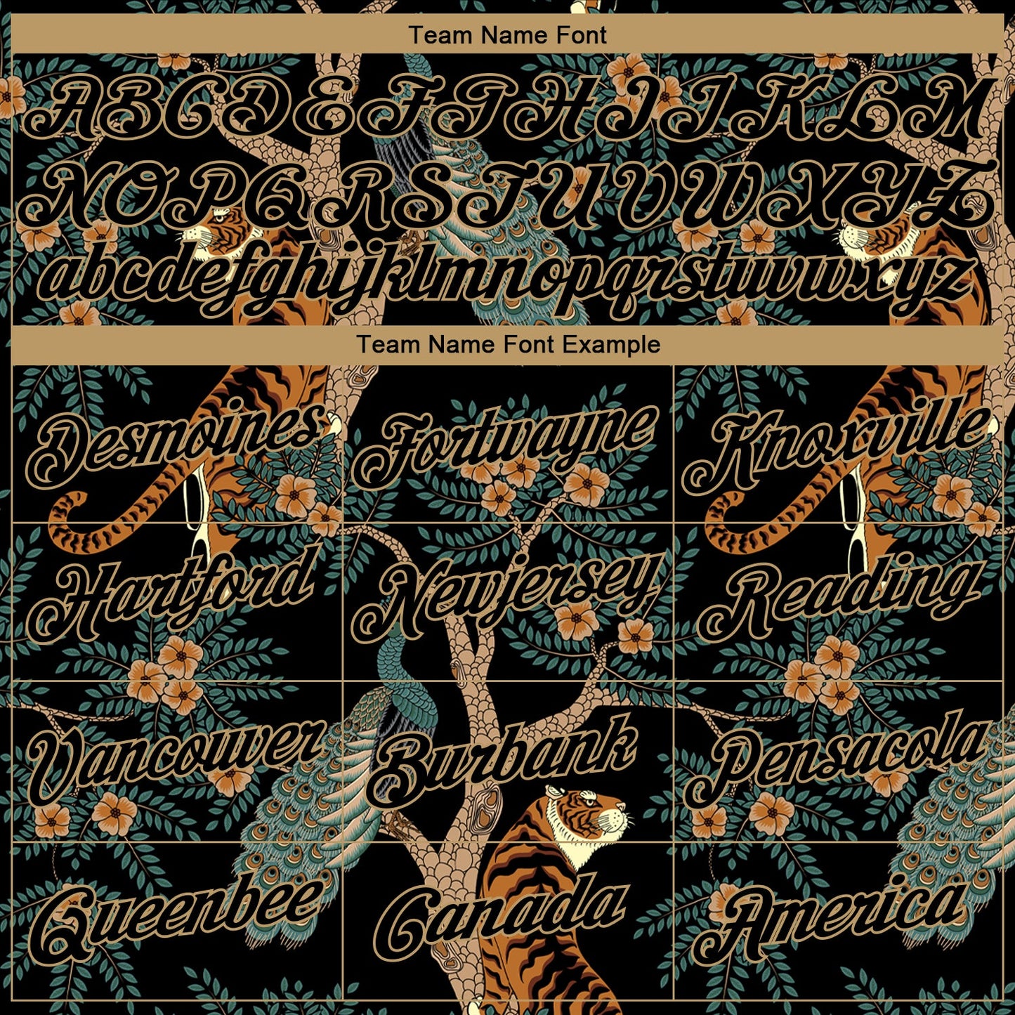 Custom Black Black-Old Gold 3D Pattern Design Tiger And Peacock Authentic Basketball Jersey - Sky-Custom