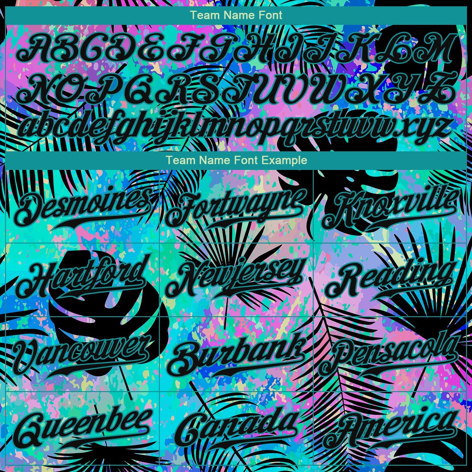 Custom Teal Black 3D Pattern Design Hawaii Palm Leaves Authentic Baseball Jersey - Sky-Custom