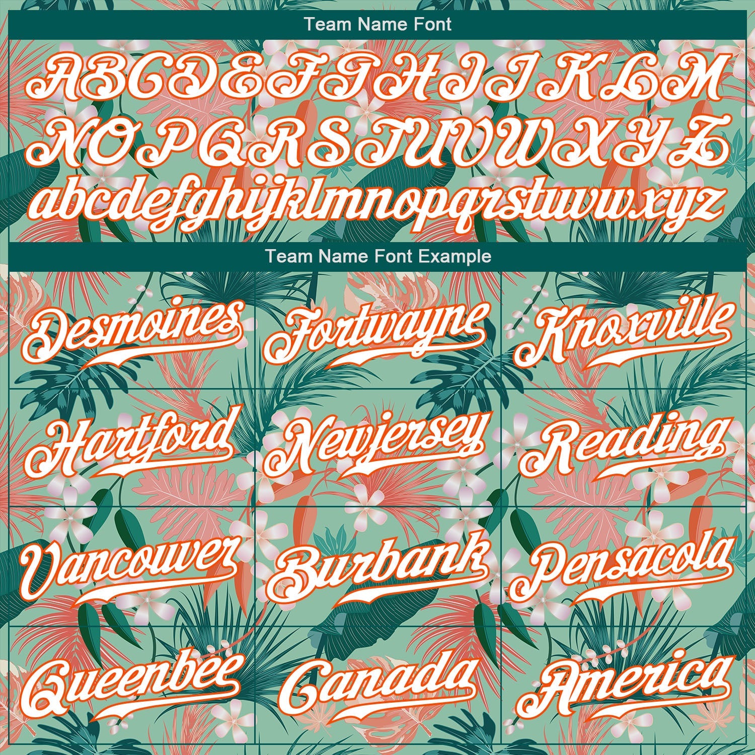 Custom Teal White-Orange 3D Pattern Design Hawaii Palm Leaves And Flowers Authentic Baseball Jersey - Sky-Custom