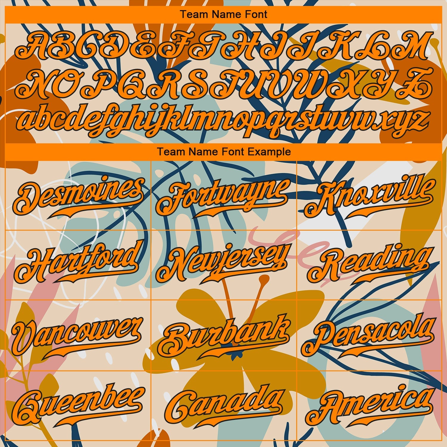 Custom Cream Bay Orange-Black 3D Pattern Design Hawaii Palm Leaves And Flowers Authentic Baseball Jersey - Sky-Custom