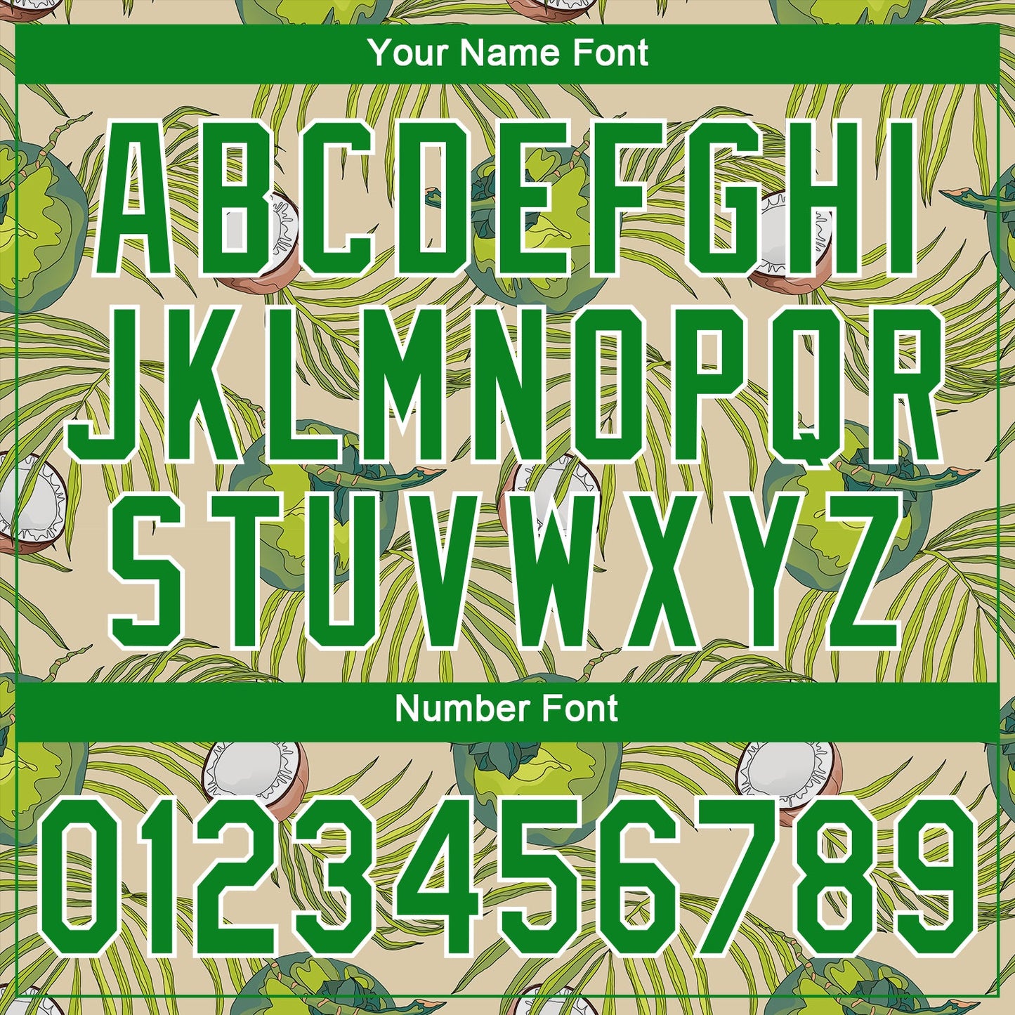 Custom Cream Grass Green-White 3D Pattern Design Coconuts And Leaves Authentic Baseball Jersey - Sky-Custom