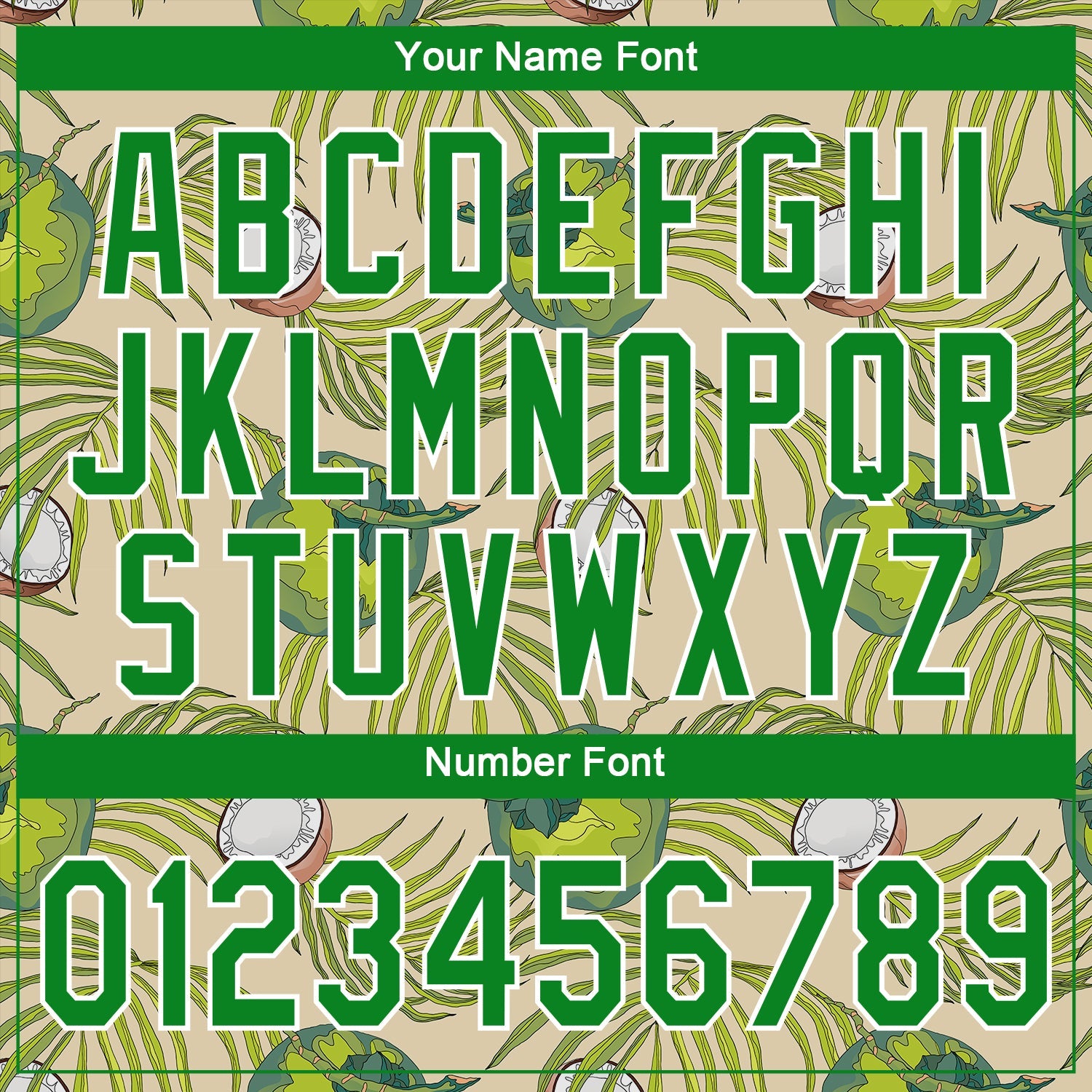 Custom Cream Grass Green-White 3D Pattern Design Coconuts And Leaves Authentic Baseball Jersey - Sky-Custom