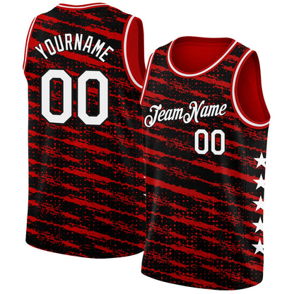 Custom Red White-Black Authentic City Edition Basketball Jersey - Sky-Custom