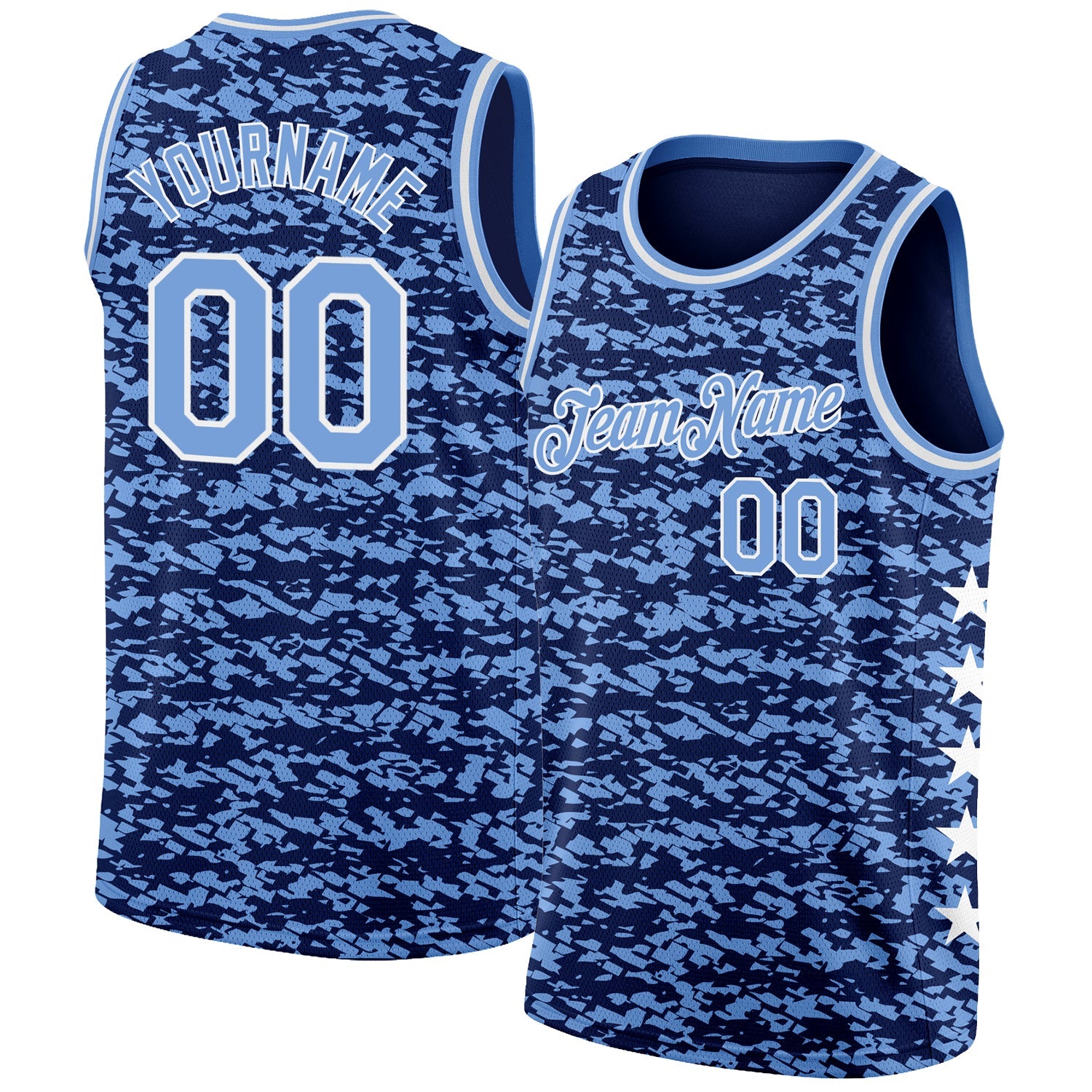 Custom Navy Light Blue-White Authentic City Edition Basketball Jersey - Sky-Custom