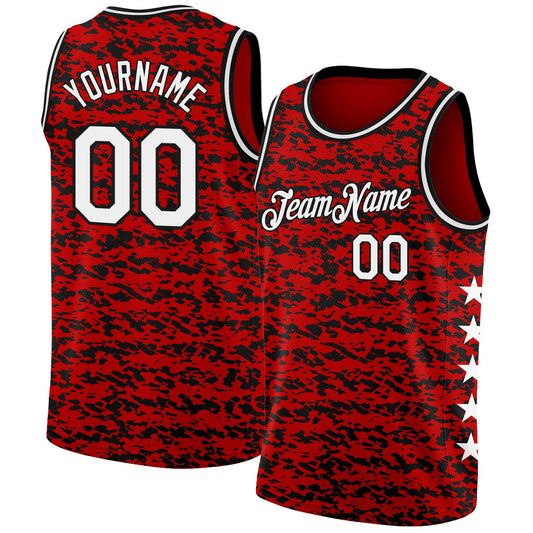 Custom Red White-Black Authentic City Edition Basketball Jersey - Sky-Custom